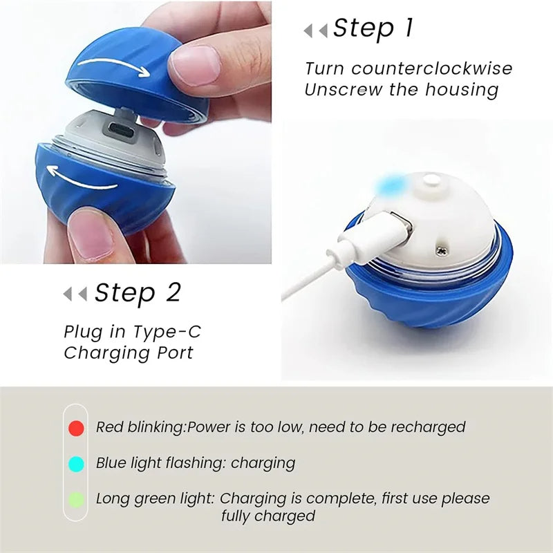 Interactive Self-Rolling Dog & Cat Ball Toy