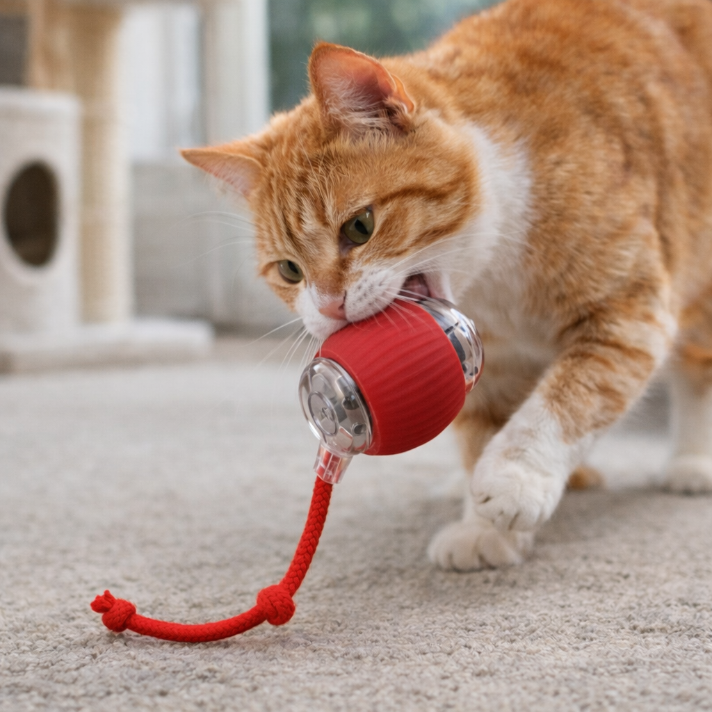 Interactive Cat Ball with Moving Tail Toy