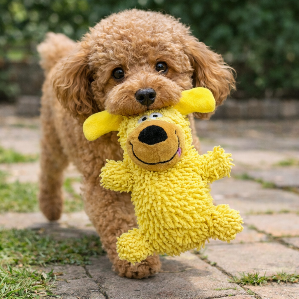 Giggling Dog Chew Toy with Textured Surface