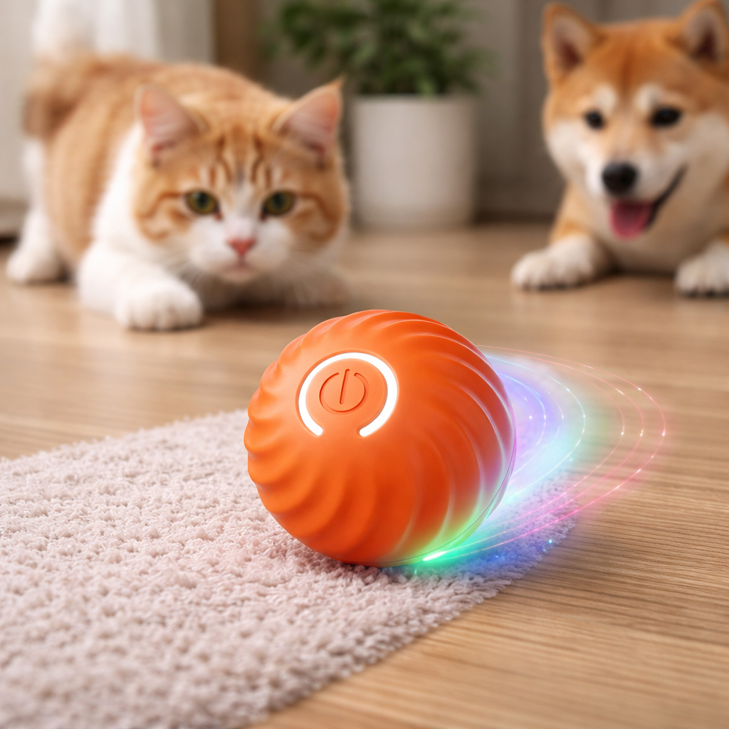 Interactive Self-Rolling Dog & Cat Ball Toy