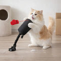 Cute cate playing with Interactive punching bag toy for indoor cats that love to bat, kick and play.